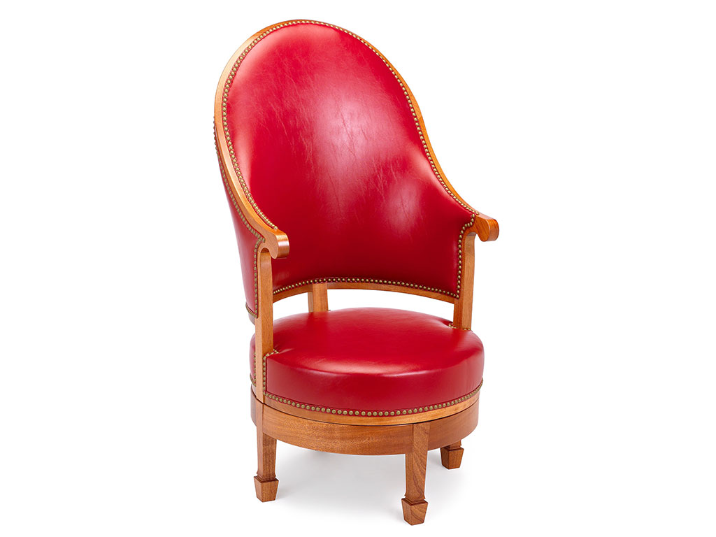 Monticello red leather Revolving Arm Chair®