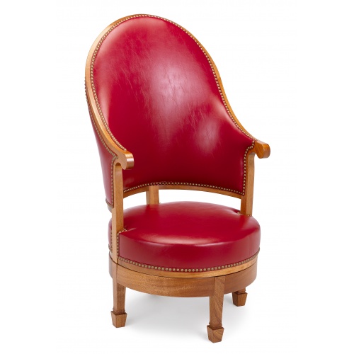 red leather chair