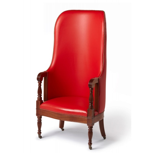 red leather chair