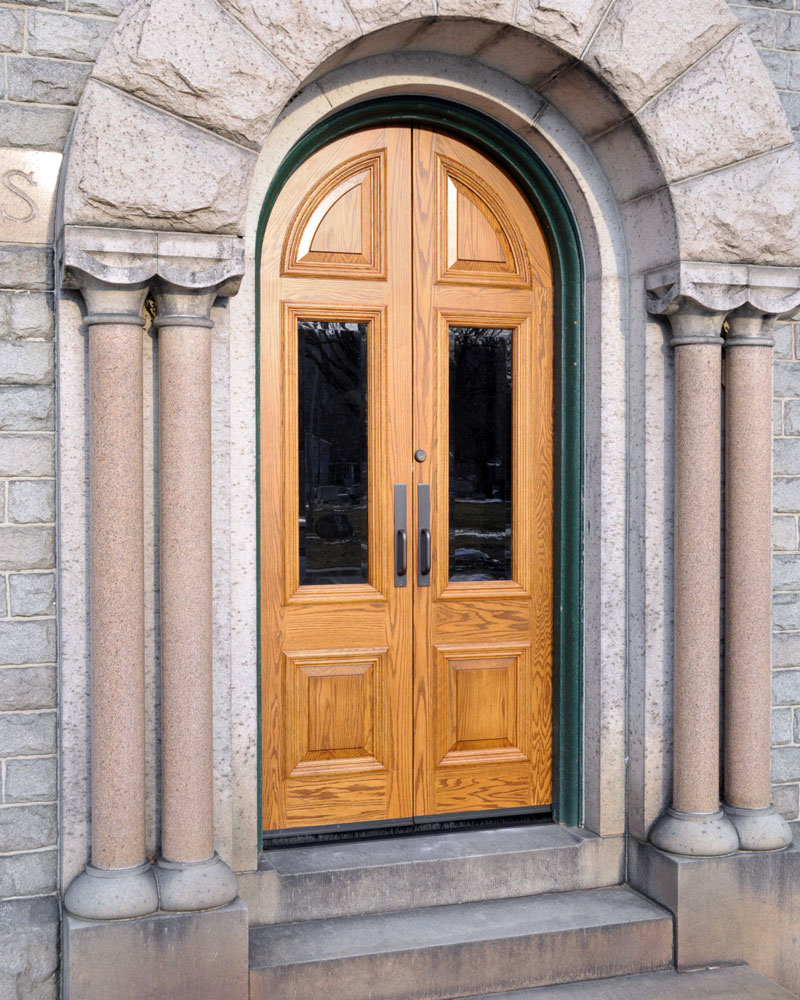 Solid oak mausoleum doors