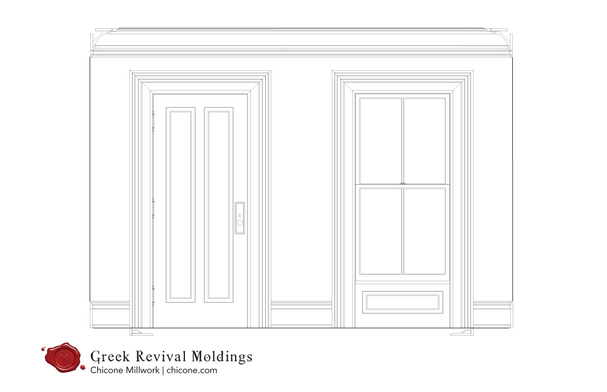 Greek revival door and window molding package