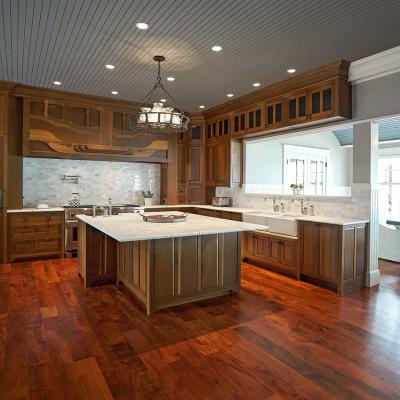 fumed white oak kitchen cabinets wide view